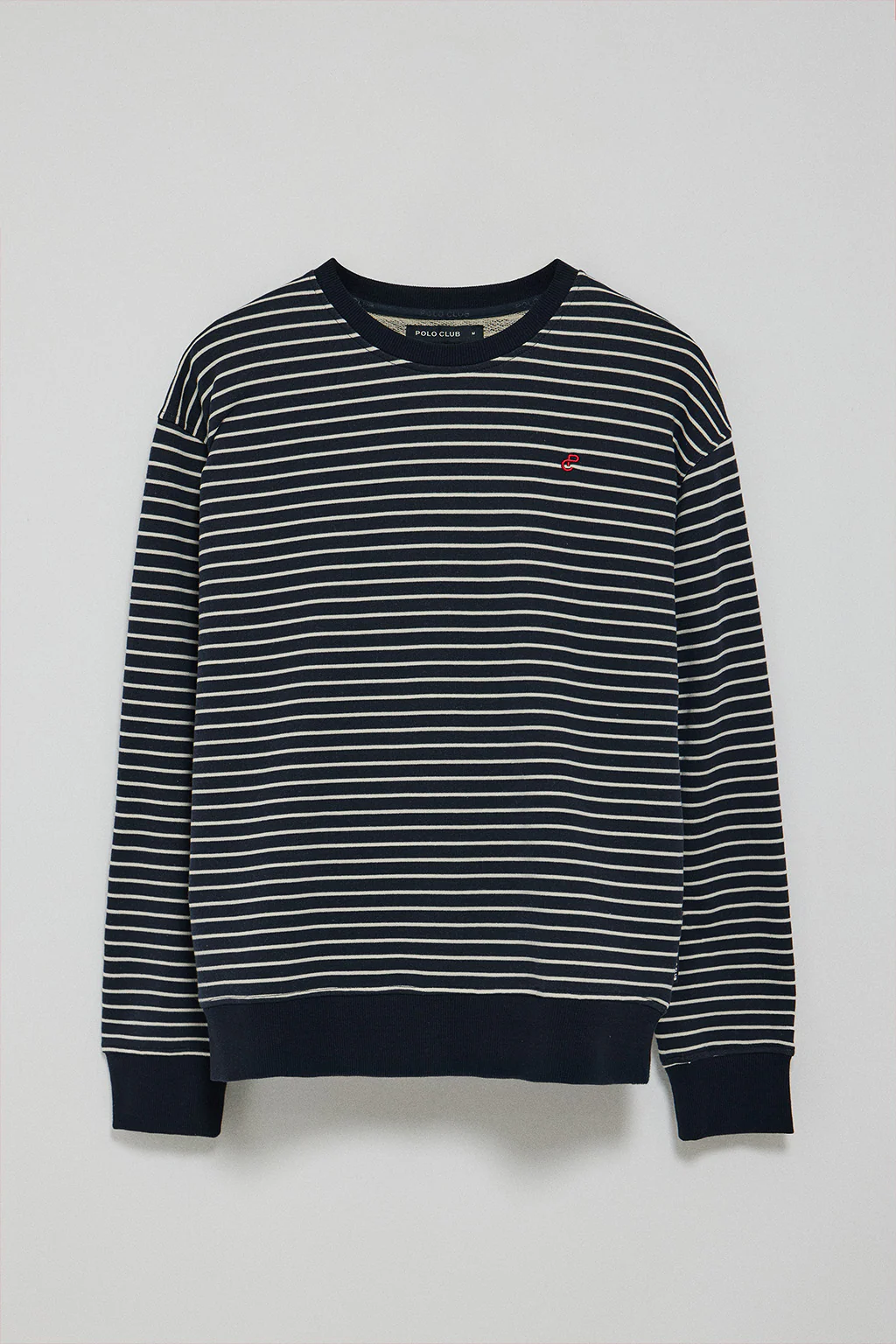 Navy-blue striped sweatshirt Captain with embroidered monogram - Image 5