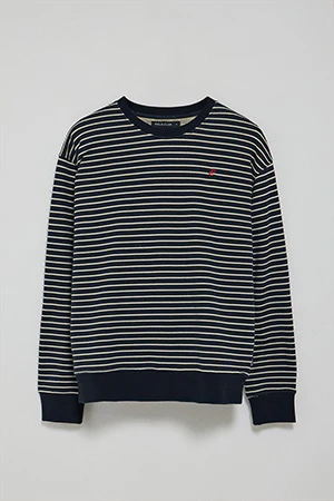 Navy-blue striped sweatshirt Captain with embroidered monogram - Image 8