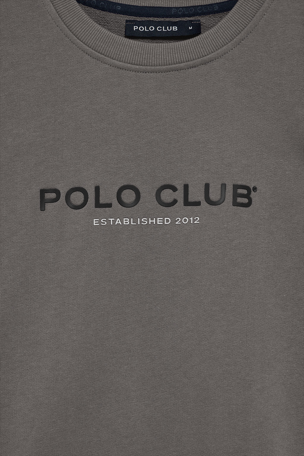 Asphalt-grey round-neck regular sweatshirt with rubber print - Image 6