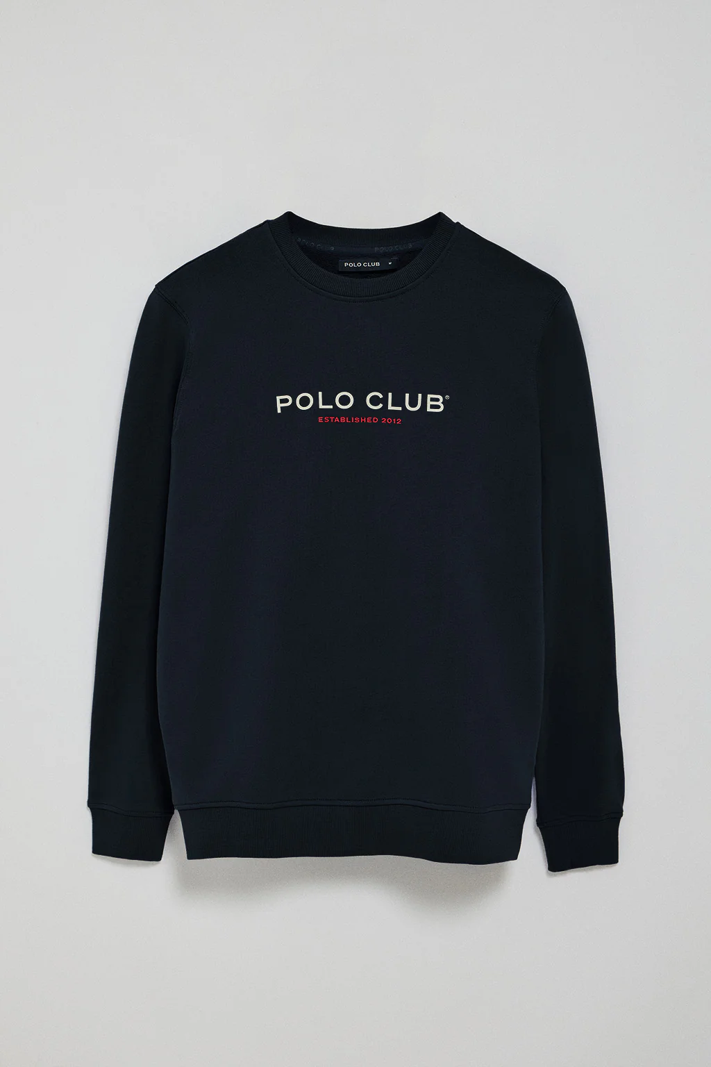 Navy-blue round-neck regular sweatshirt with rubber print - Image 5