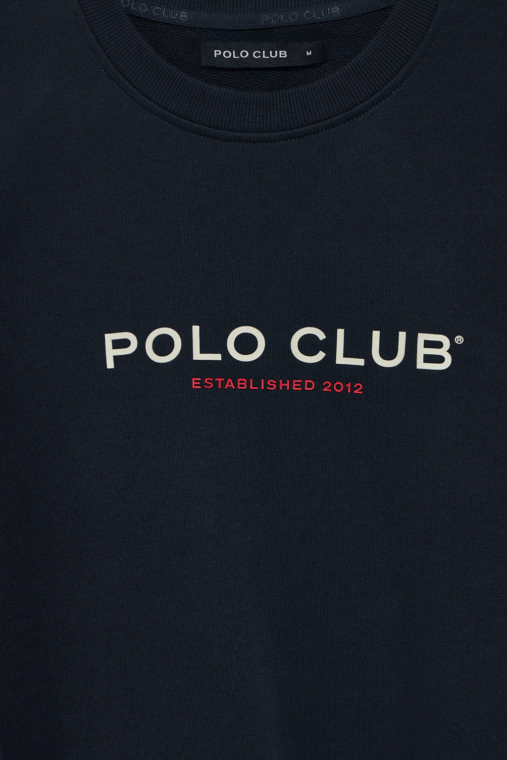 Navy-blue round-neck regular sweatshirt with rubber print - Image 6