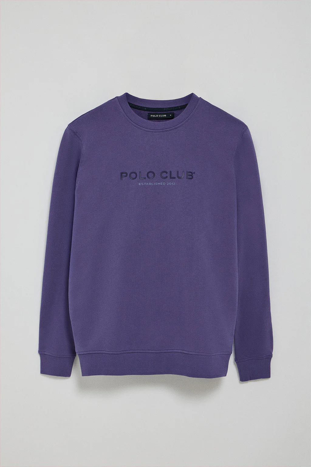 Blue-violet round-neck regular sweatshirt with rubber print - Image 5
