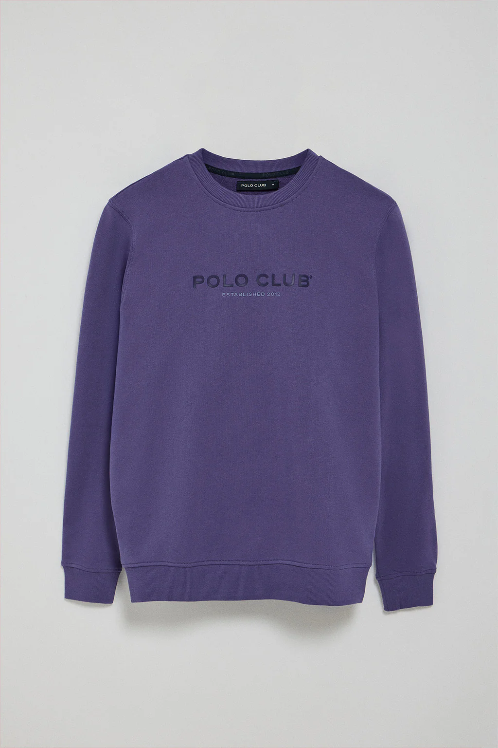 Blue-violet round-neck regular sweatshirt with rubber print - Image 7