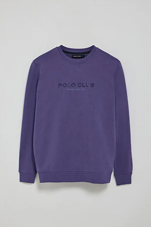 Blue-violet round-neck regular sweatshirt with rubber print - Image 8