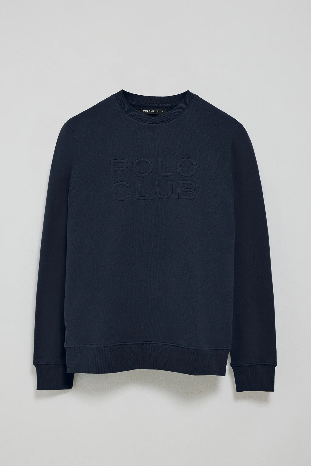 Navy-blue loose-fit sweatshirt with embossed logo - Image 7