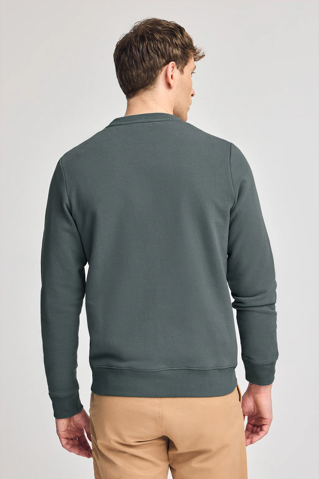 Grey loose-fit sweatshirt with embossed logo - Image 2