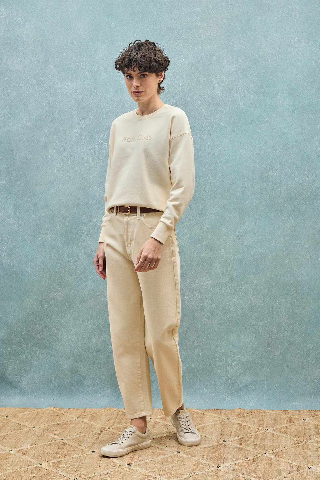 Nude sweatshirt with Polo Club front rubber logo - Image 3