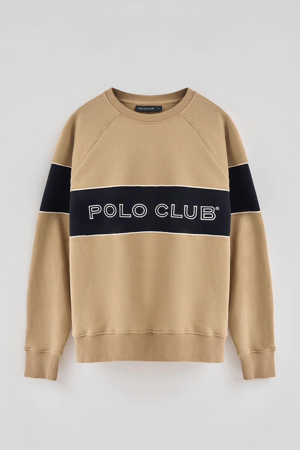 Light-brown relaxed-fit sweatshirt with round neck and Polo Club logo - Image 8