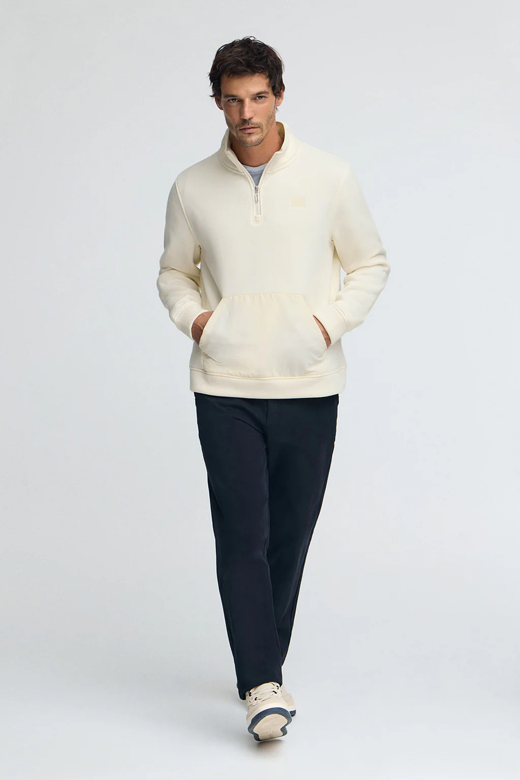 Nude half-zip fleece sweatshirt with Polo Club logo - Image 4
