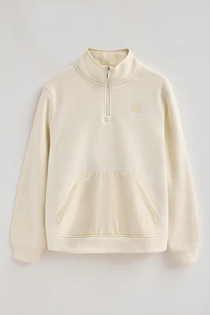 Nude half-zip fleece sweatshirt with Polo Club logo - Image 8