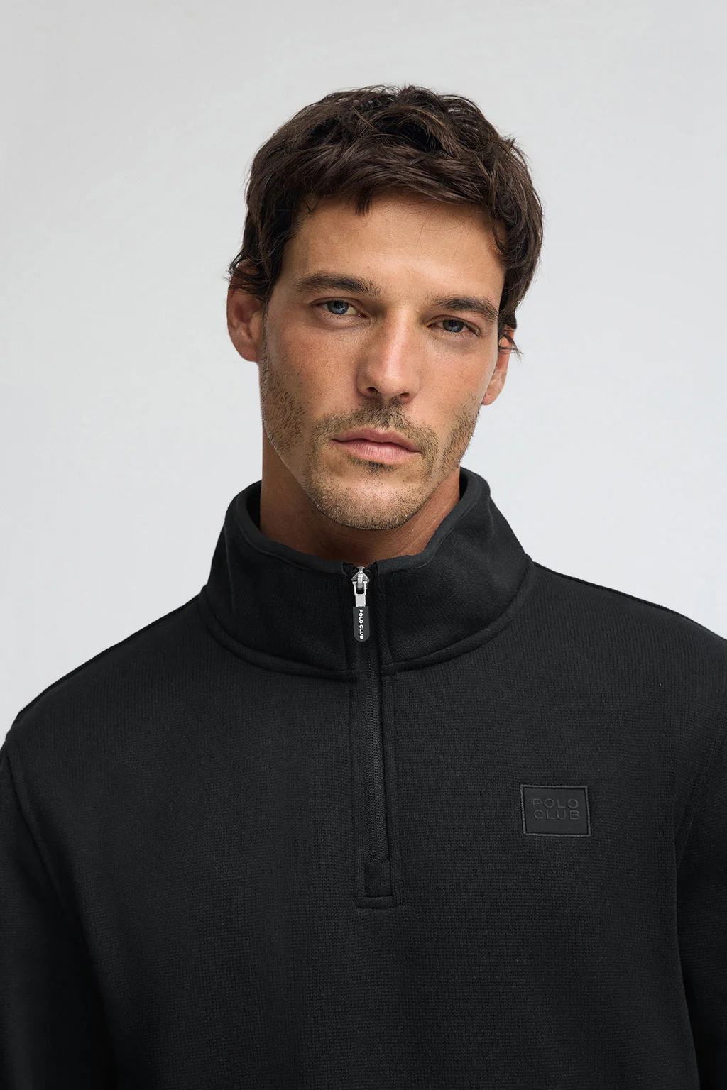 Black half-zip fleece sweatshirt with Polo Club logo - Image 3