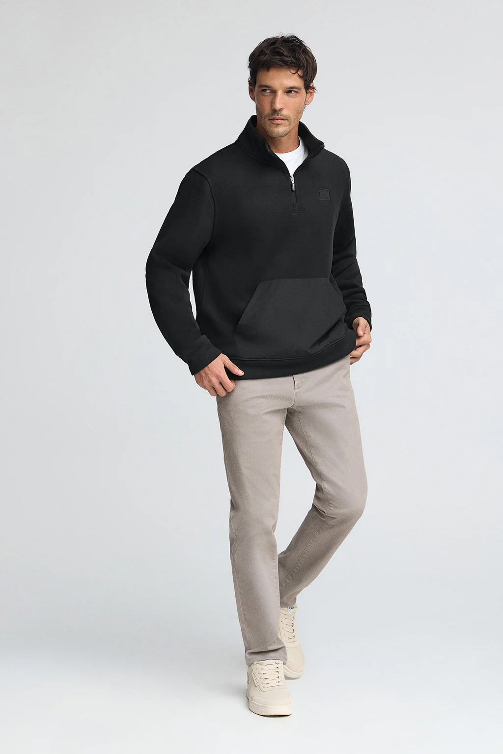 Black half-zip fleece sweatshirt with Polo Club logo - Image 4