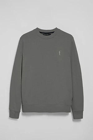 Asphalt-grey round-neck relaxed sweatshirt with Rigby Go rubberised logo - Image 8