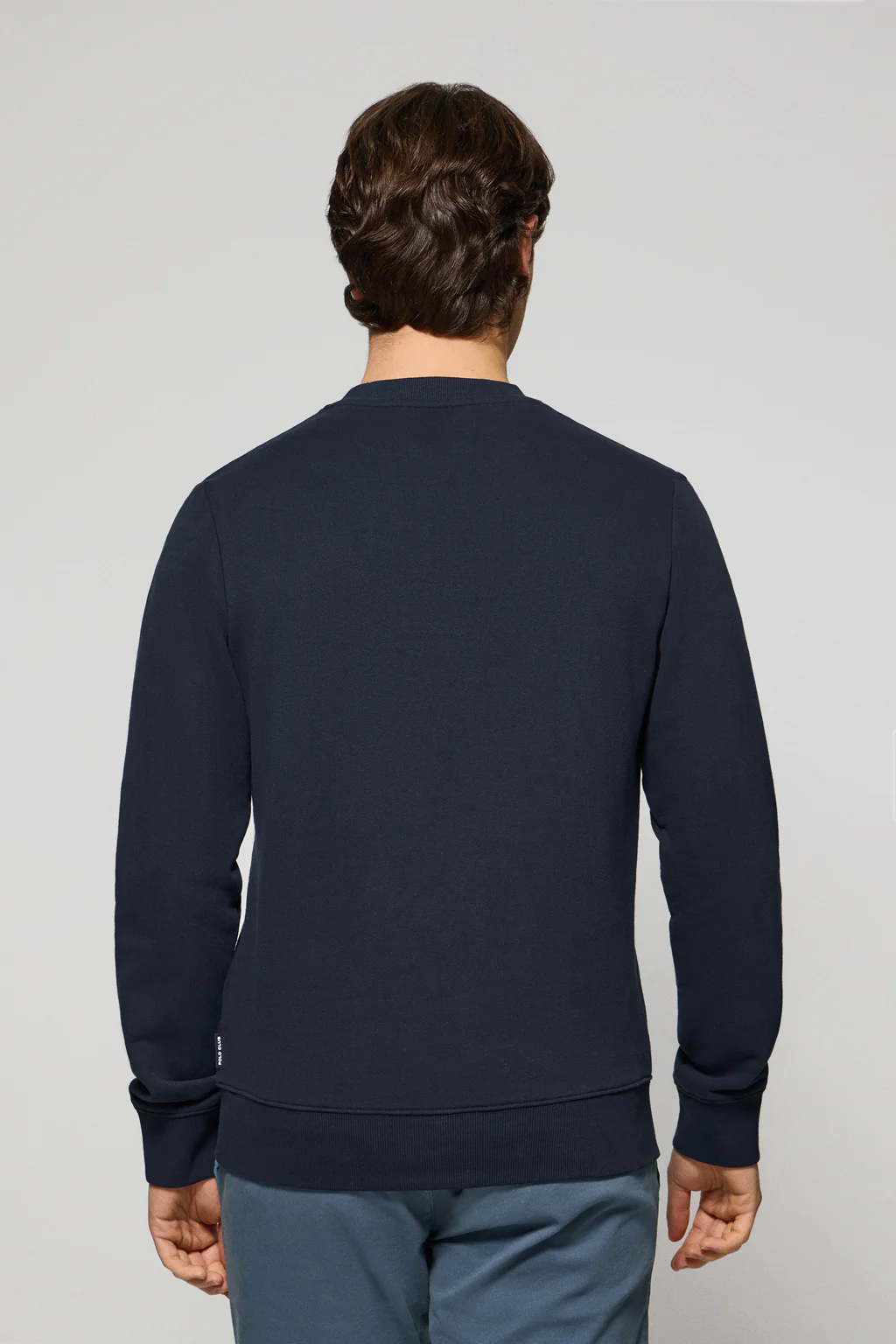 Navy-blue round-neck relaxed sweatshirt with Rigby Go rubberised logo - Image 2