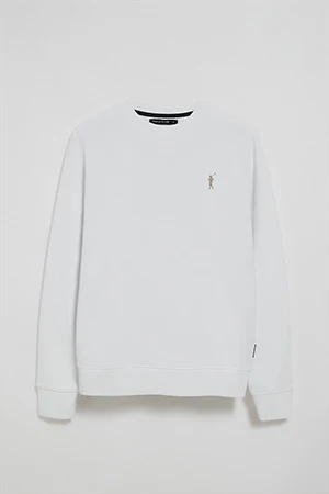 White round-neck relaxed sweatshirt with Rigby Go rubberised logo - Image 8