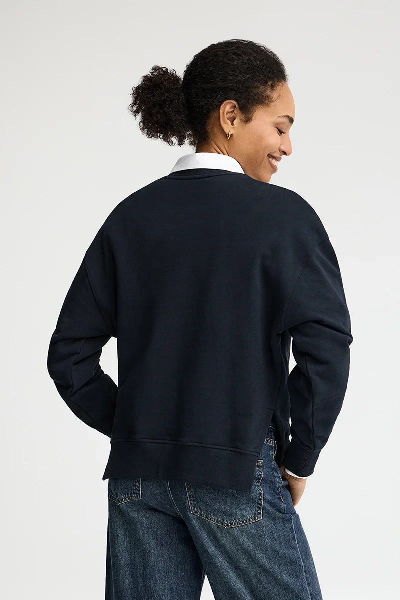 Navy-blue round-neck regular-fit sweatshirt with Rigby Go embroidery - Image 5