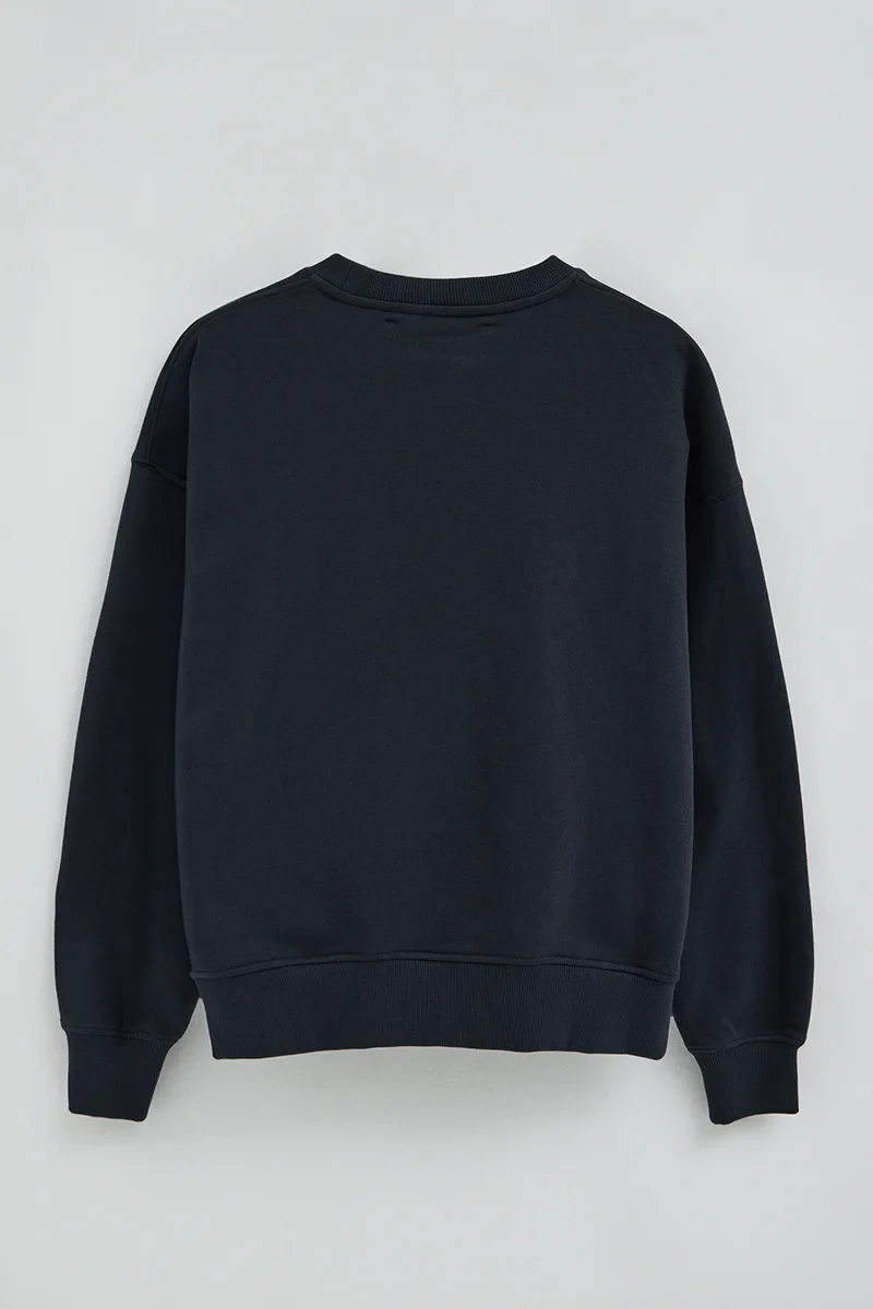 Navy-blue round-neck regular-fit sweatshirt with Rigby Go embroidery - Image 8