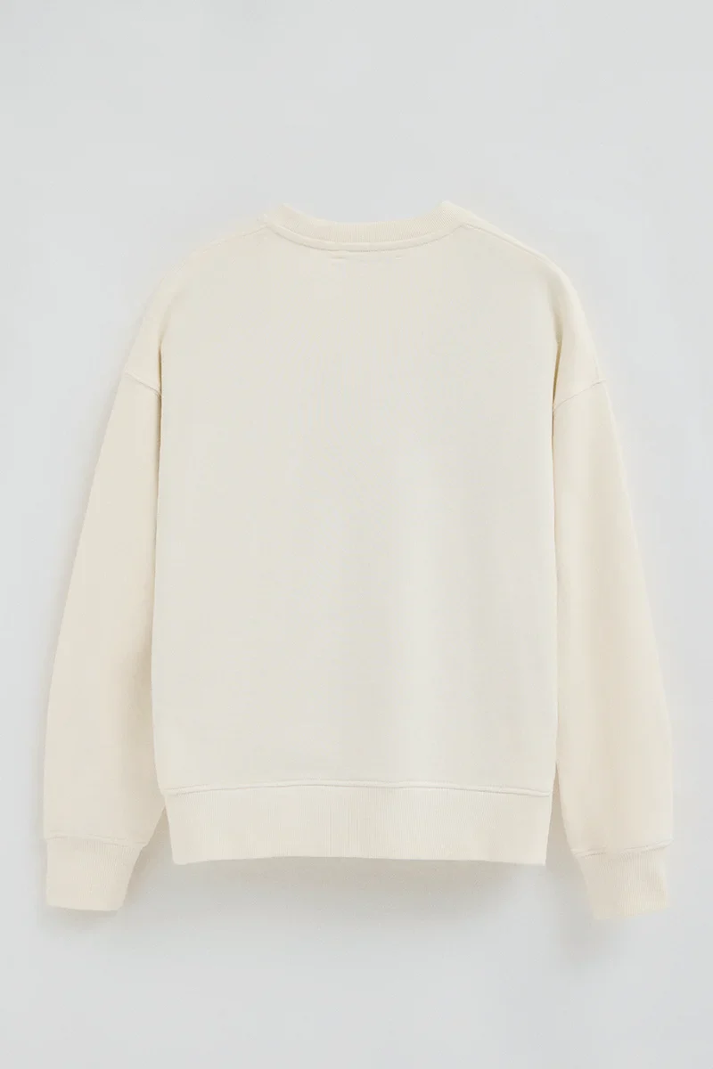 Nude round-neck regular-fit sweatshirt with Rigby Go embroidery - Image 8