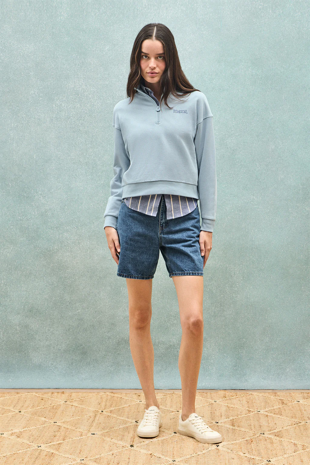 Light-blue boxy-fit sweatshirt with Polo Club rubber logo - Image 3