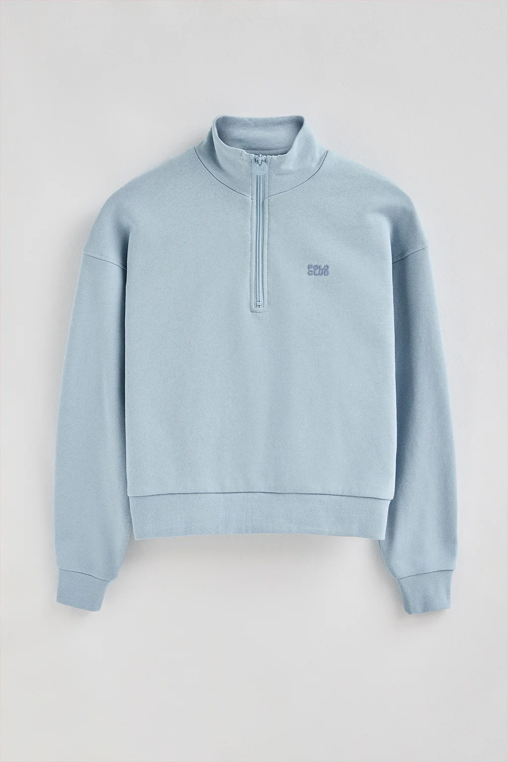 Light-blue boxy-fit sweatshirt with Polo Club rubber logo - Image 6