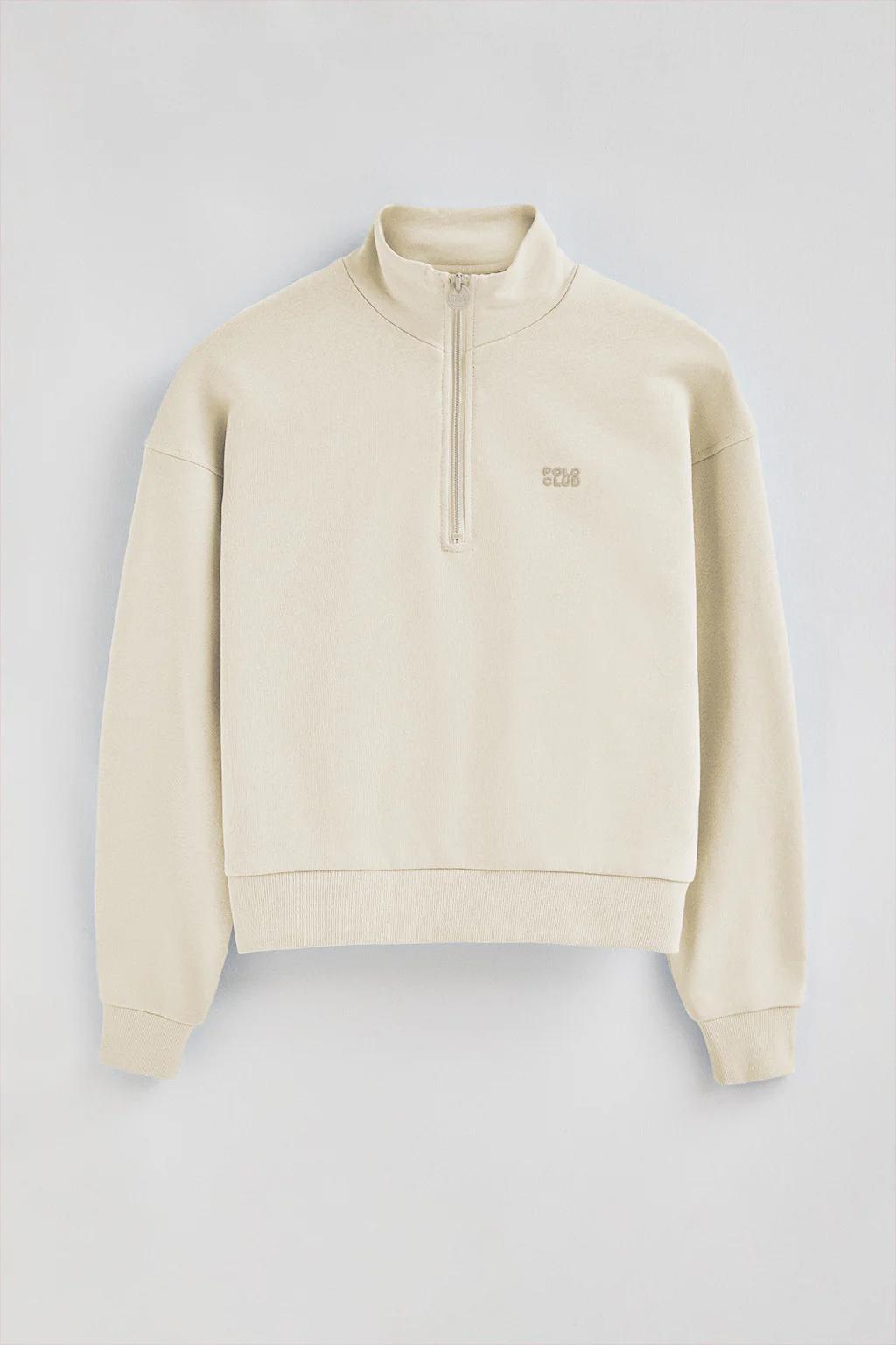 Nude boxy-fit sweatshirt with Polo Club rubber logo - Image 6