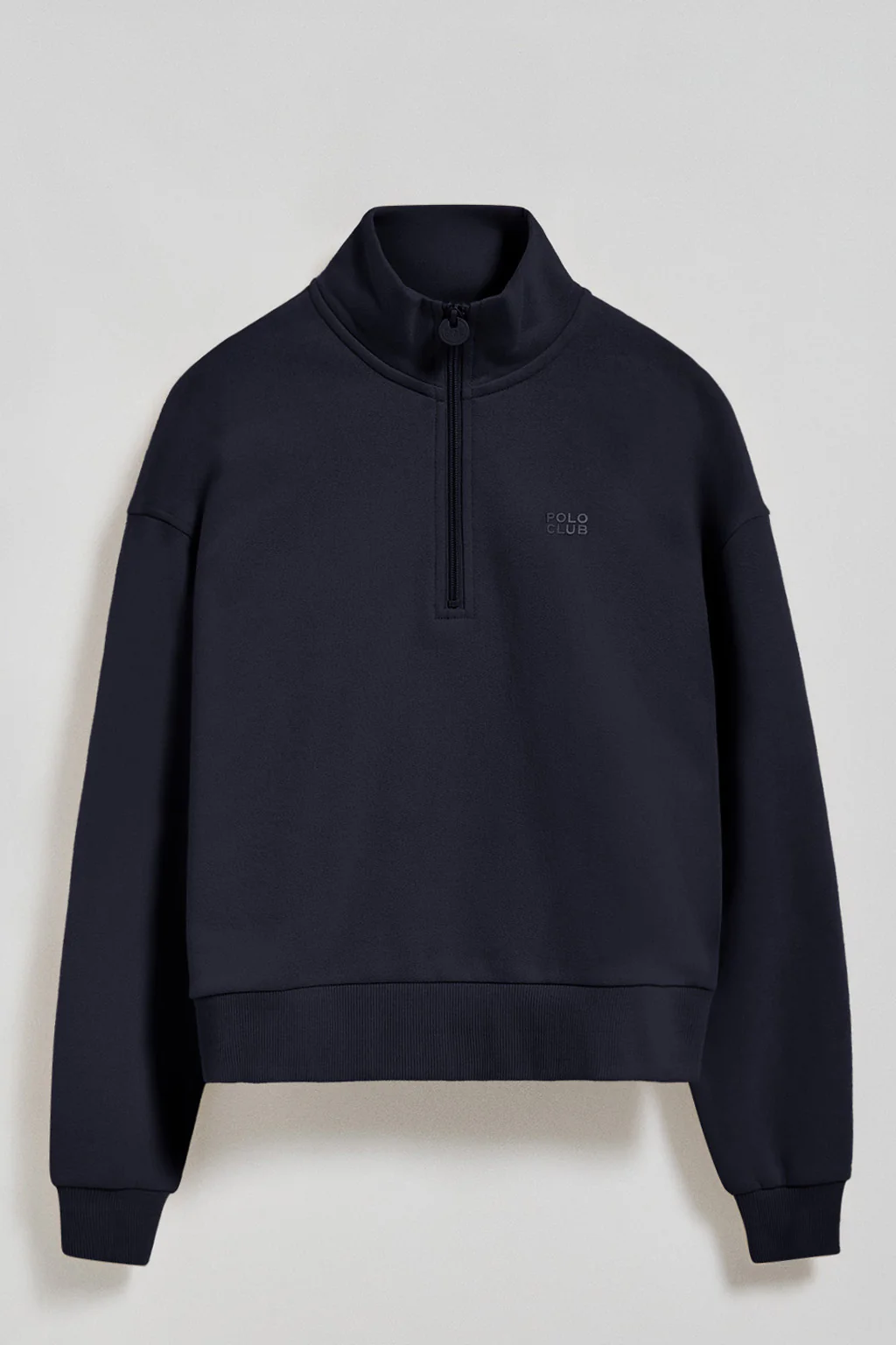 Navy-blue half-zip sweatshirt with Polo Club rubber logo - Image 5