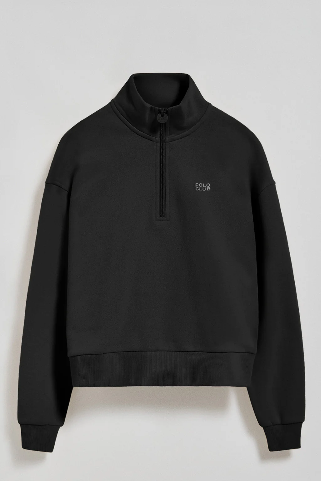 Black half-zip sweatshirt with Polo Club rubber logo - Image 6
