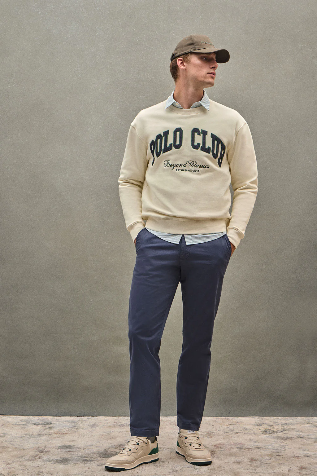 Nude wide-fit sweatshirt Established 2012 Polo Club