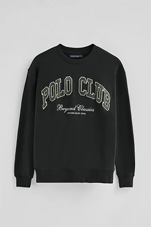 Black wide-fit sweatshirt Established 2012 Polo Club - Image 10