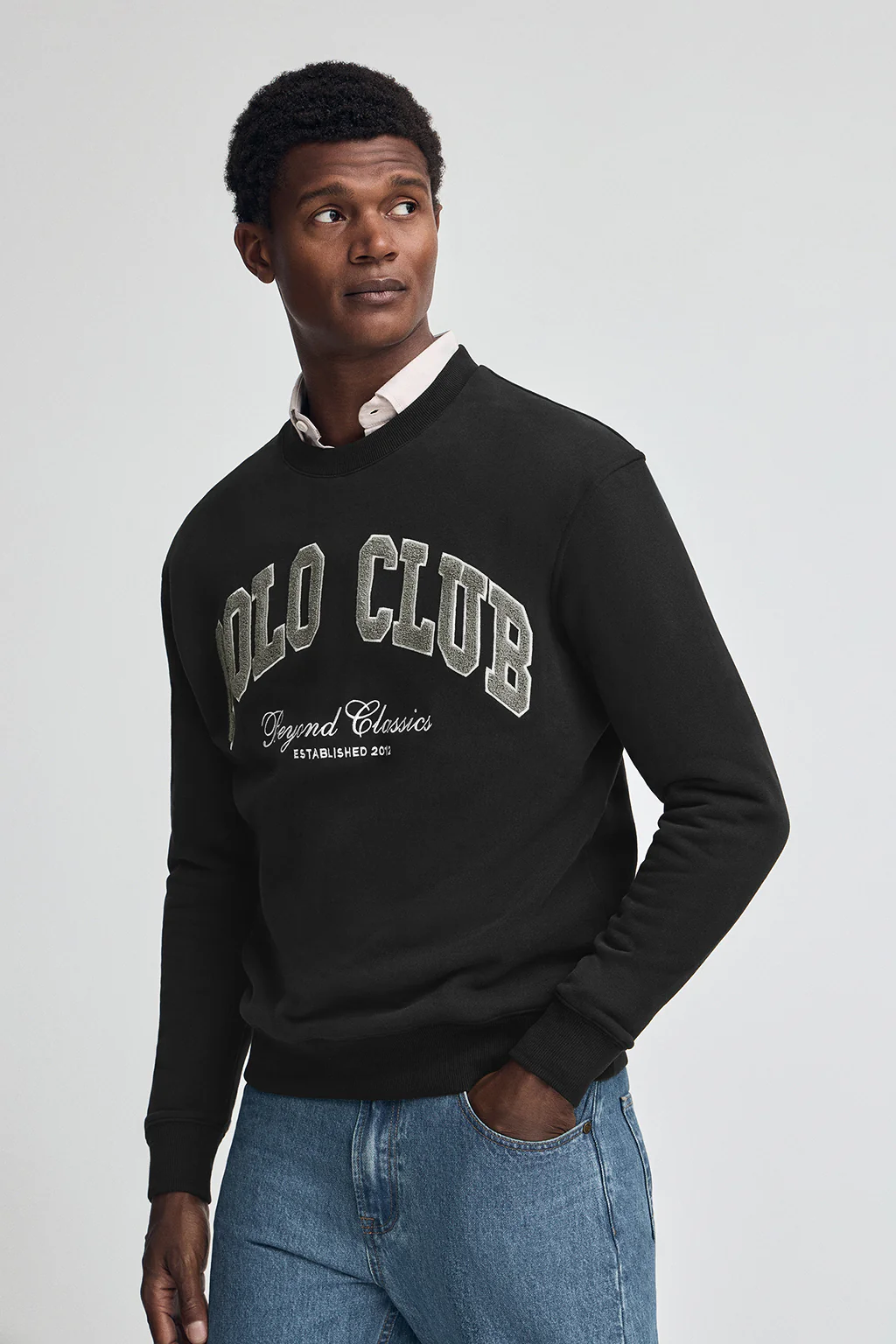 Black wide-fit sweatshirt Established 2012 Polo Club - Image 2