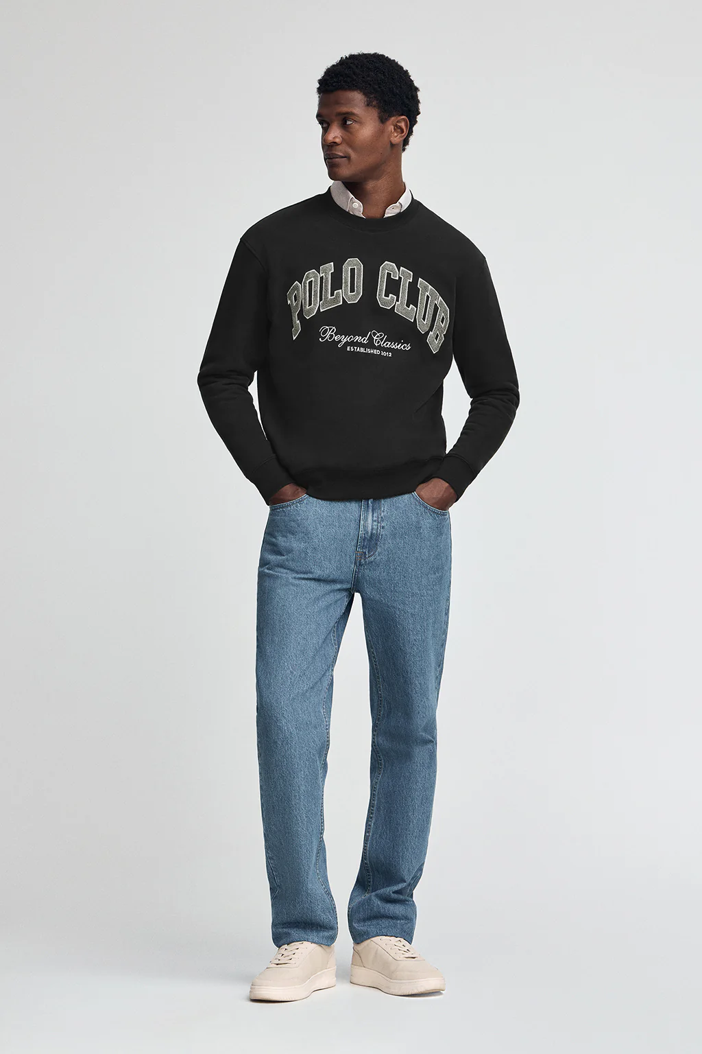 Black wide-fit sweatshirt Established 2012 Polo Club - Image 4