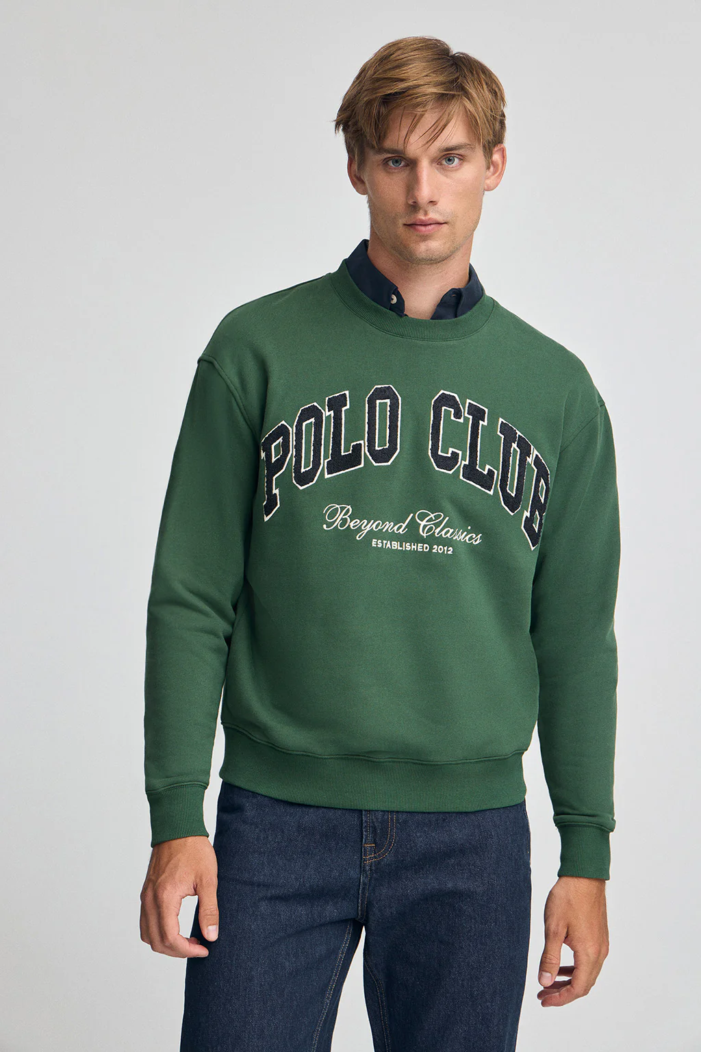 Bottle-green wide-fit sweatshirt Established 2012 Polo Club - Image 2