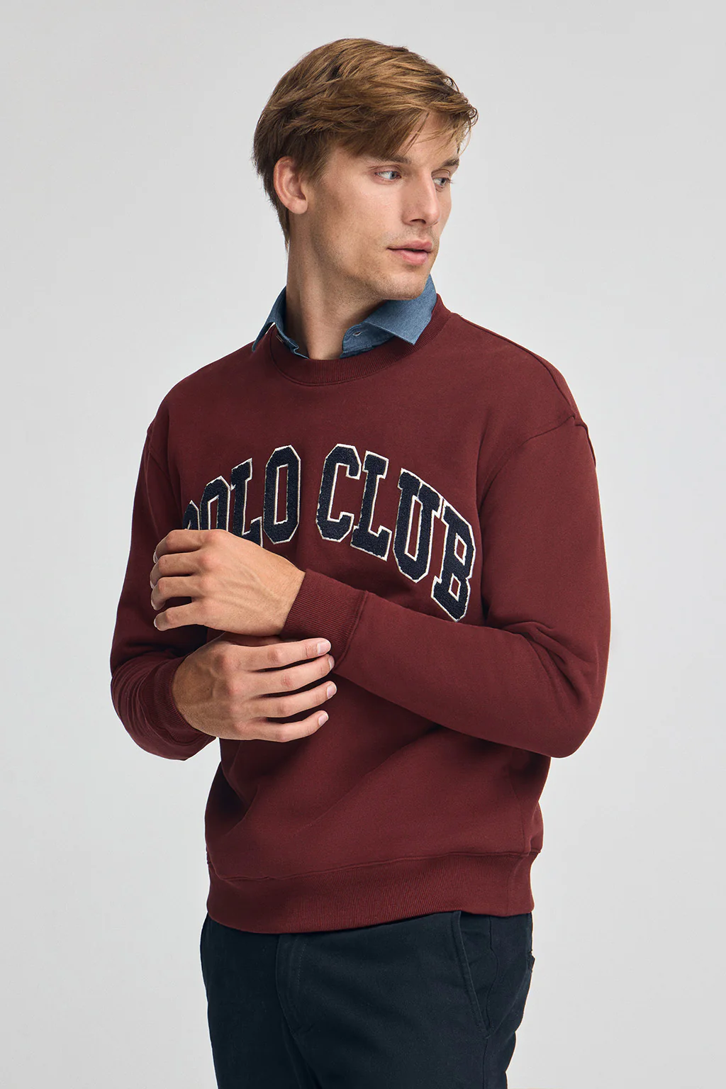 Maroon wide-fit sweatshirt Established 2012 Polo Club - Image 3