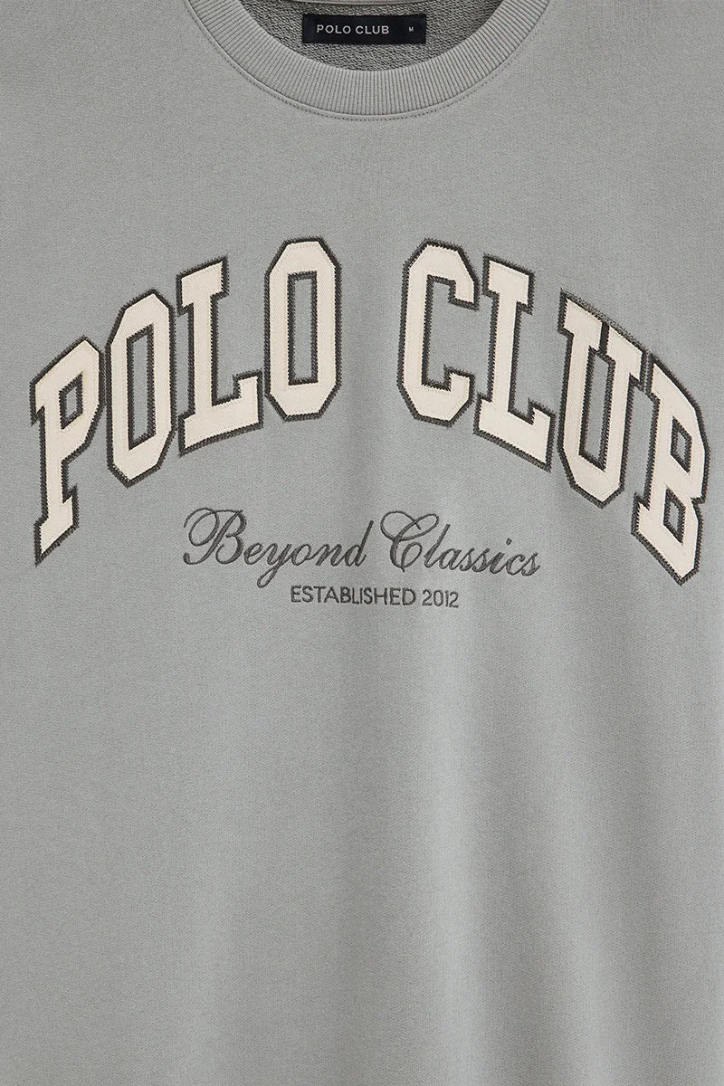 Grey loose-fit sweatshirt with Polo Club logo - Image 3