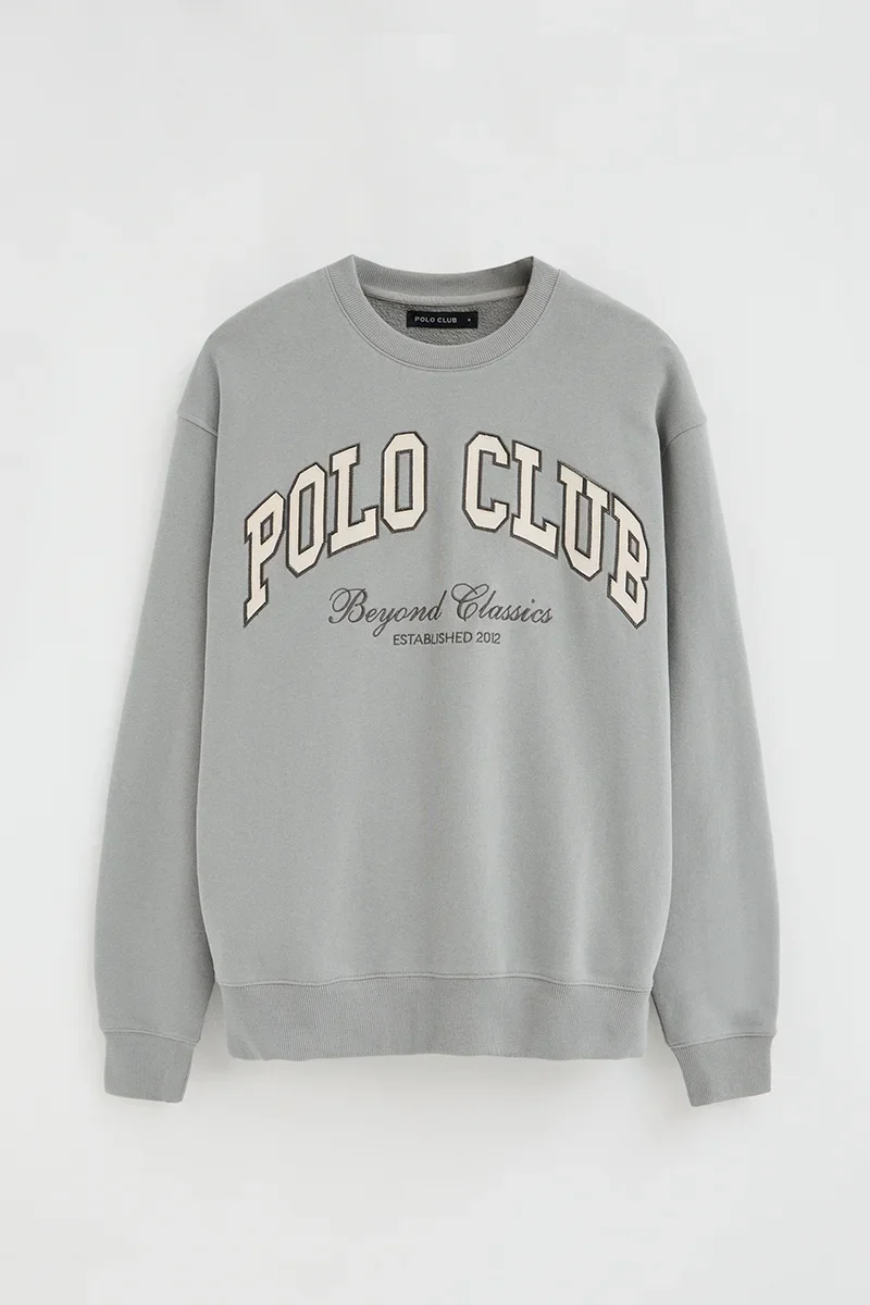 Grey loose-fit sweatshirt with Polo Club logo - Image 5