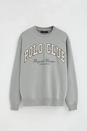 Grey loose-fit sweatshirt with Polo Club logo - Image 6