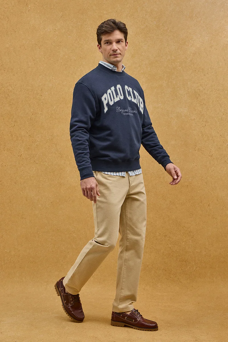 Navy-blue loose-fit sweatshirt with Polo Club logo - Image 2