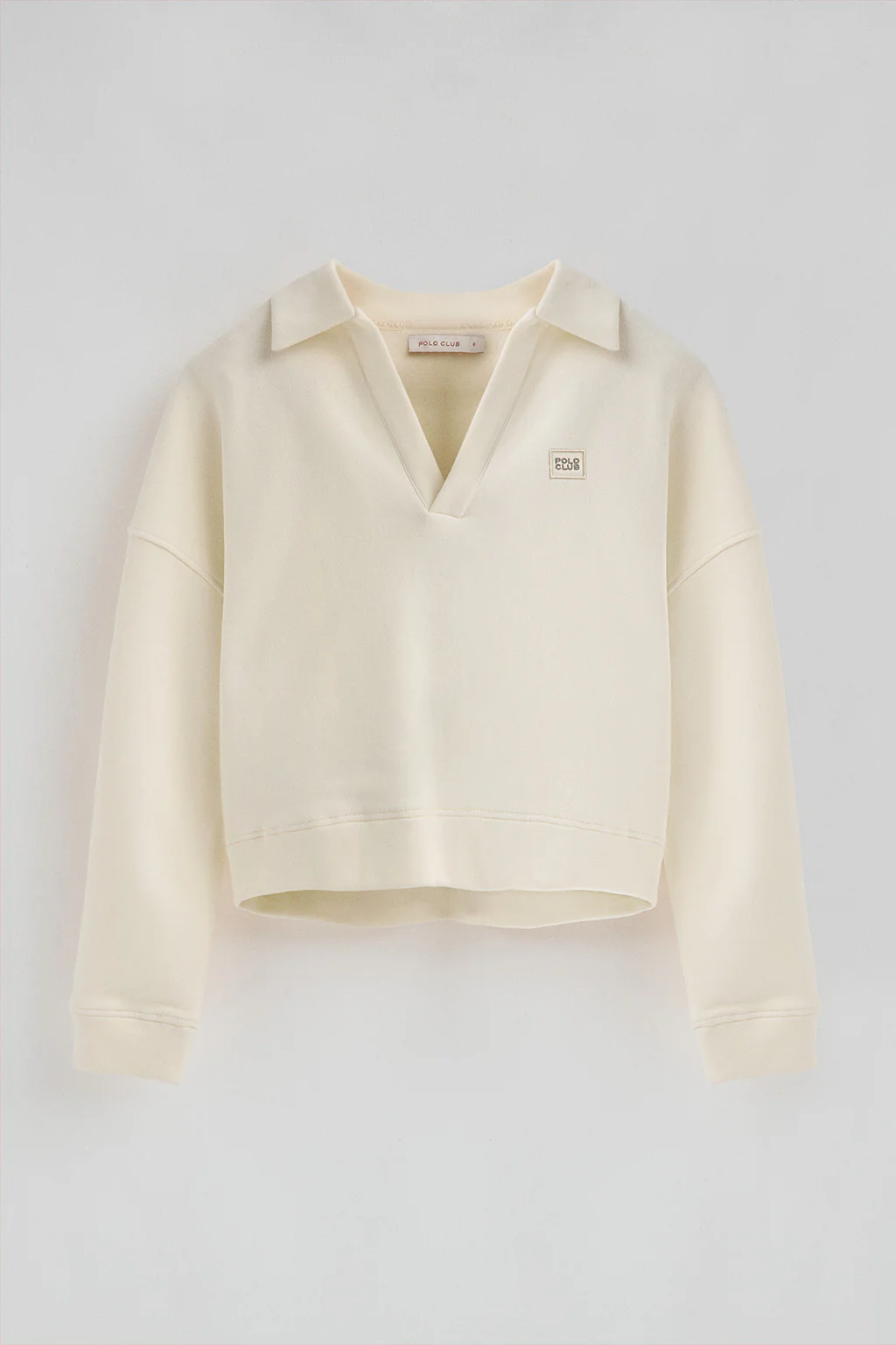 Nude polo-collar sweatshirt with Polo Club logo - Image 8