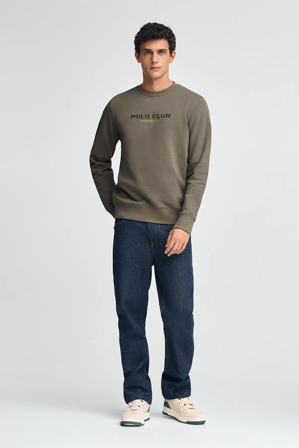 Army-green relaxed-fit sweatshirt Established 2012 Polo Club - Image 3