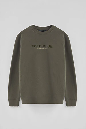 Army-green relaxed-fit sweatshirt Established 2012 Polo Club - Image 9