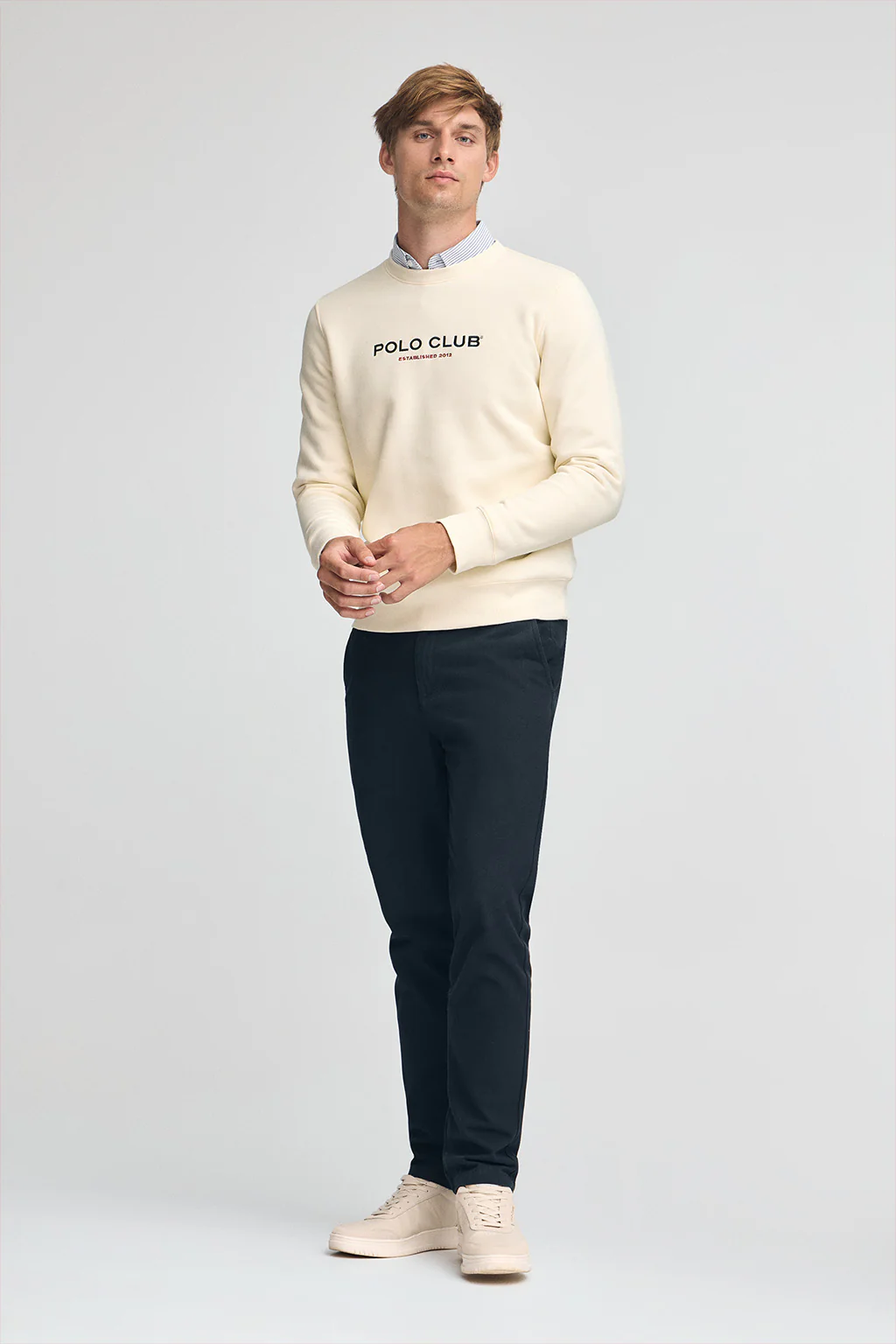 Nude relaxed-fit sweatshirt Established 2012 Polo Club - Image 4