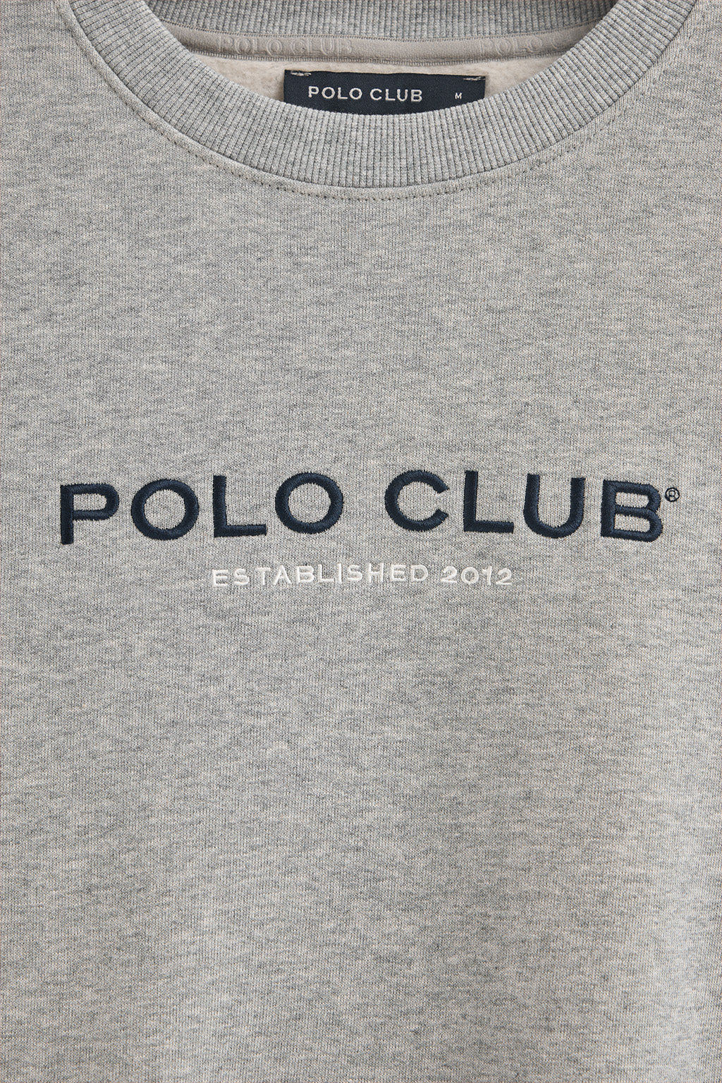 Grey-marl relaxed-fit sweatshirt Established 2012 Polo Club - Image 7