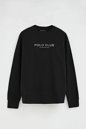 Black relaxed-fit sweatshirt with Established 2012 Polo Club embroidery - Image 10