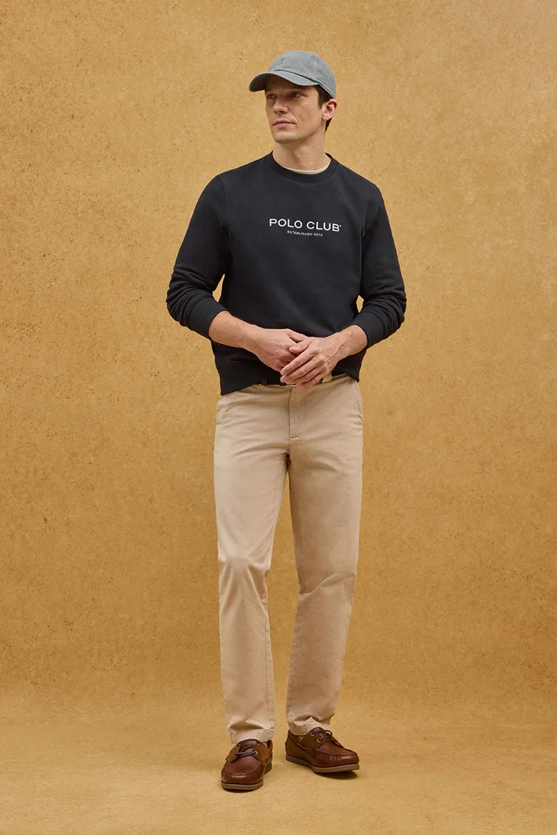 Black relaxed-fit sweatshirt with Established 2012 Polo Club embroidery - Image 2
