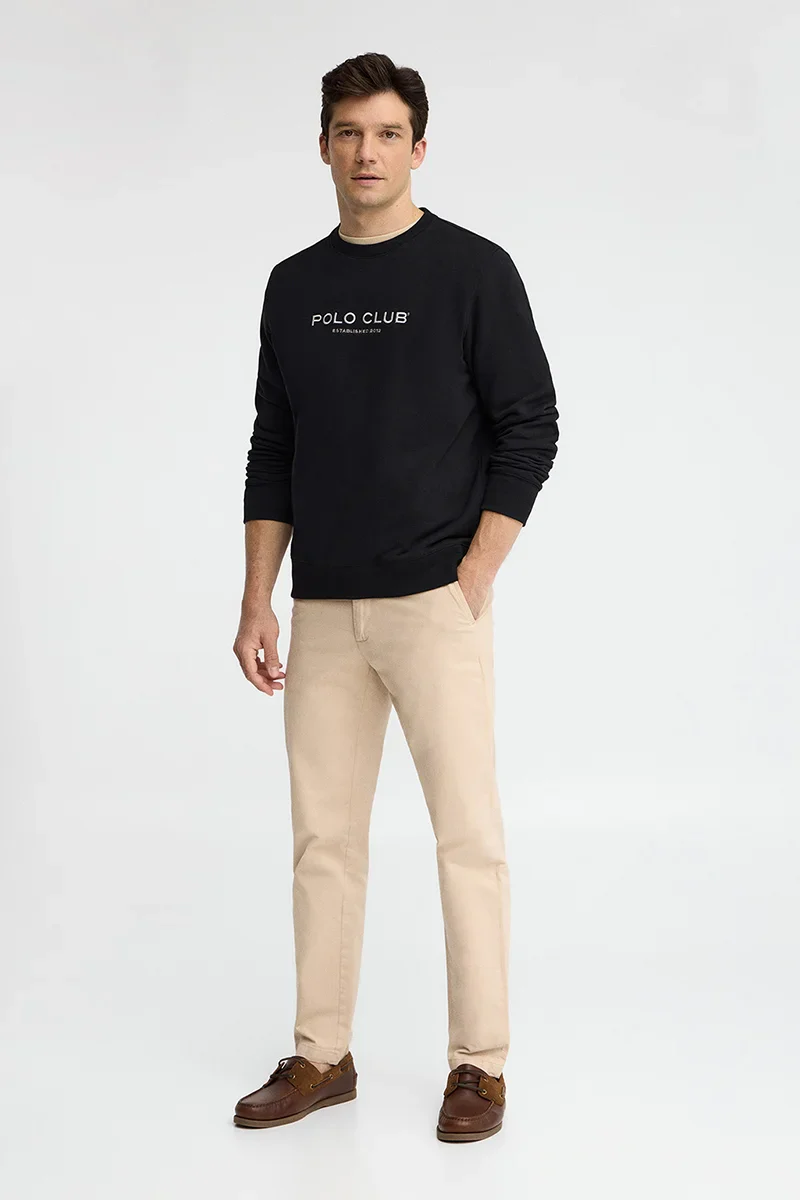Black relaxed-fit sweatshirt with Established 2012 Polo Club embroidery - Image 4