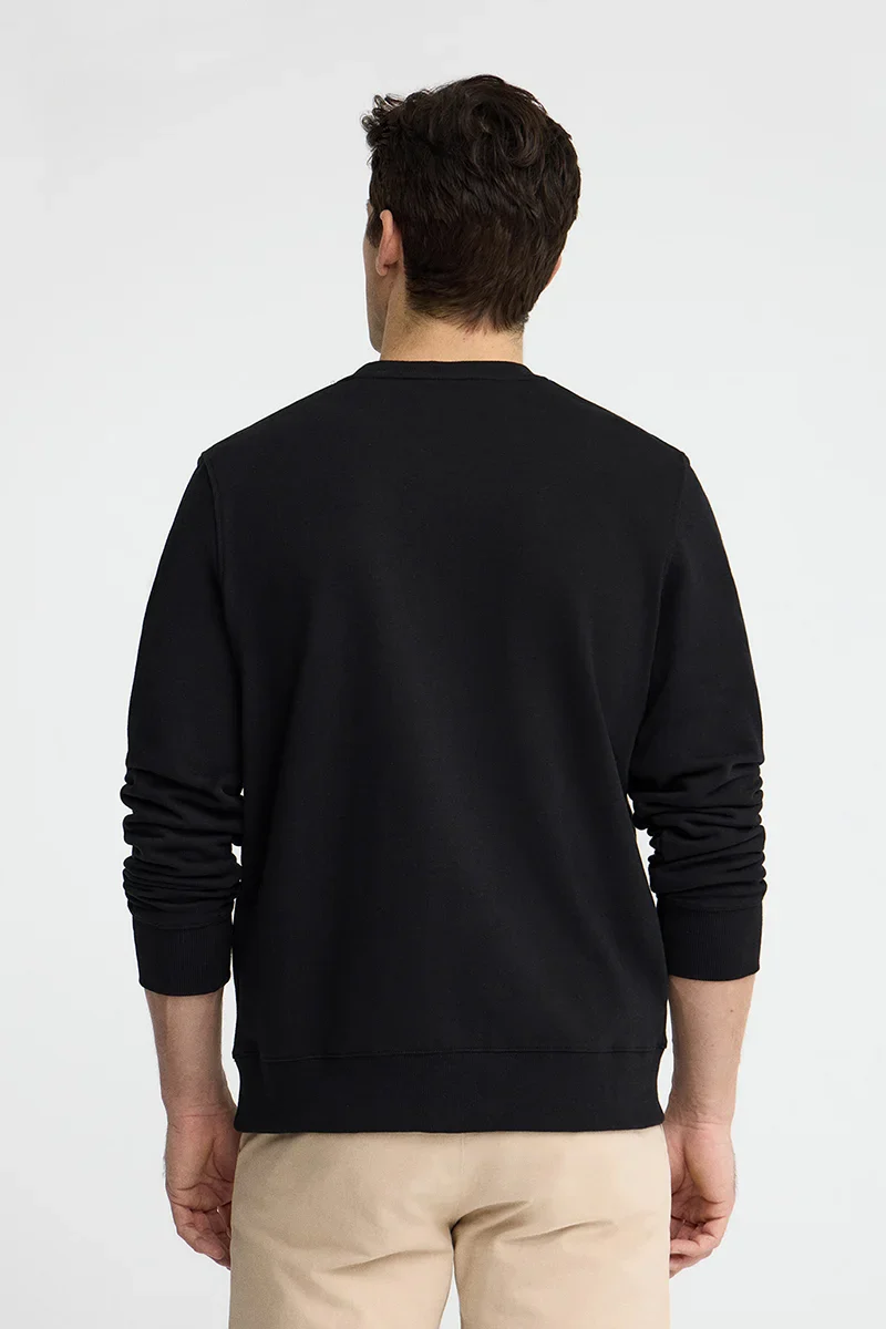 Black relaxed-fit sweatshirt with Established 2012 Polo Club embroidery - Image 5