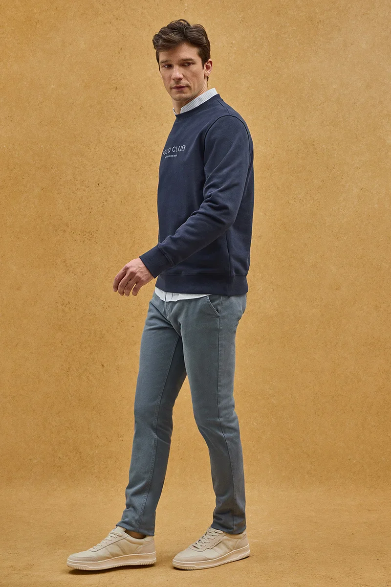 Navy-blue relaxed-fit sweatshirt with Established 2012 Polo Club embroidery - Image 4