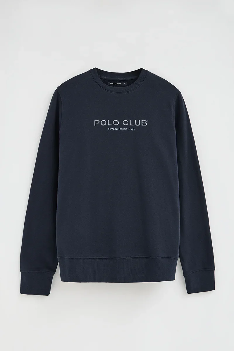 Navy-blue relaxed-fit sweatshirt with Established 2012 Polo Club embroidery - Image 6