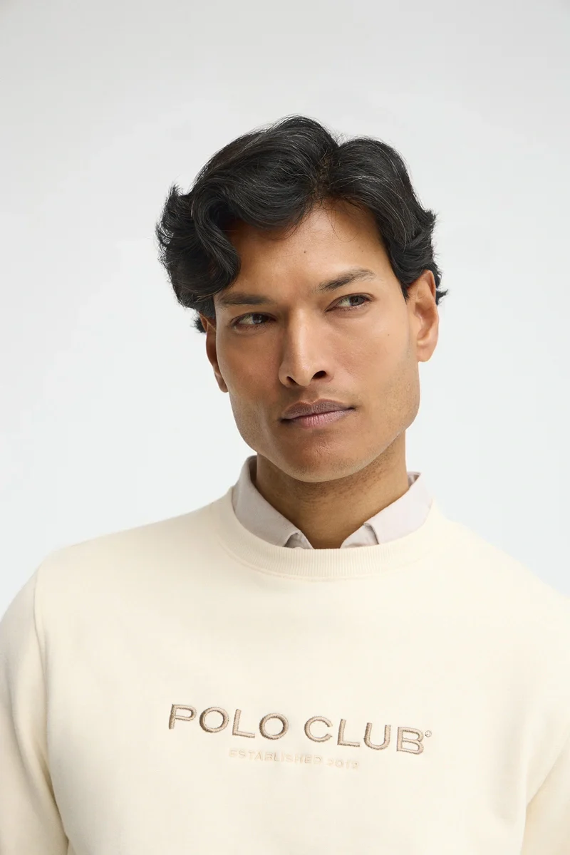 Nude relaxed-fit sweatshirt with Established 2012 Polo Club embroidery - Image 3