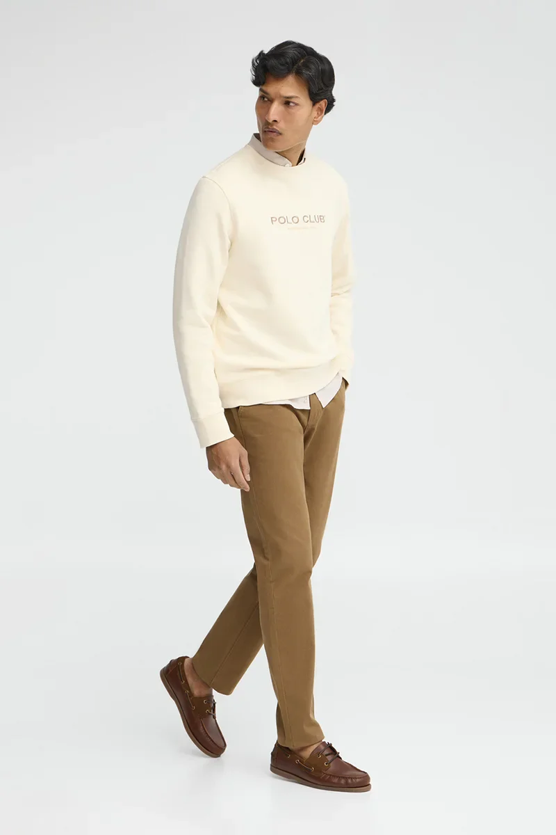 Nude relaxed-fit sweatshirt with Established 2012 Polo Club embroidery - Image 4
